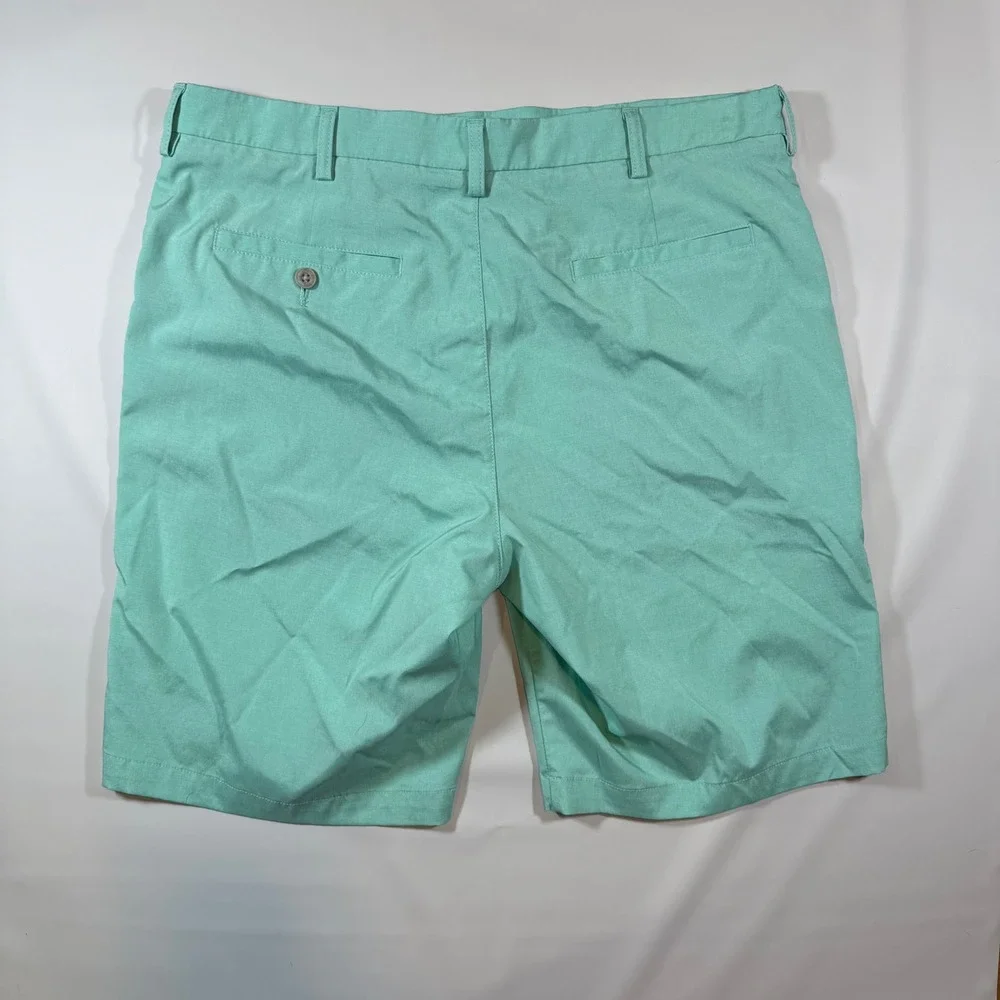 PGA Tour Golf Shorts Men 36 Mint Green Stretch Performance Flat Front Athleisure
